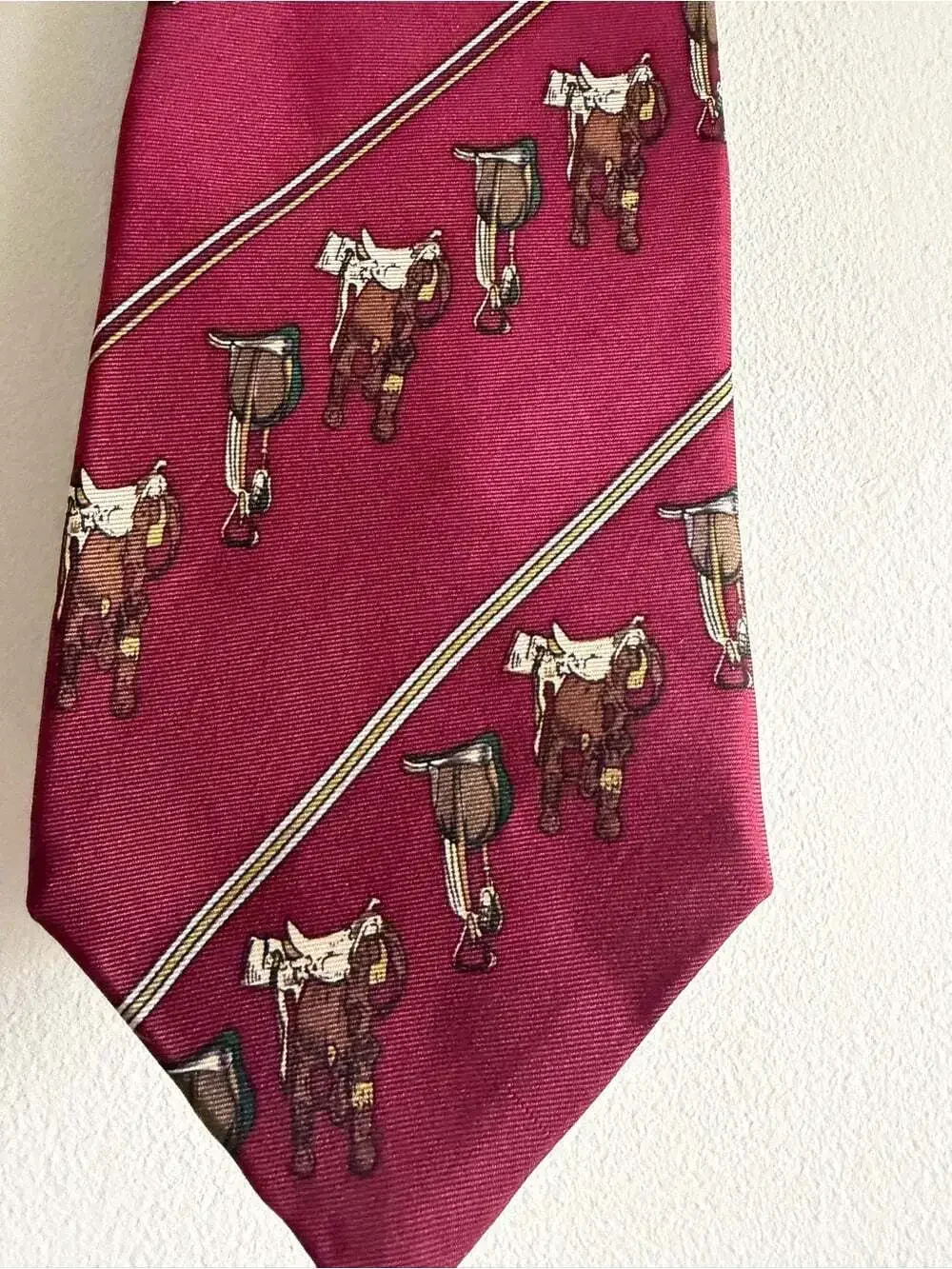 Stetson Equestrian Saddle Print Silk Tie – Western Preppy Necktie